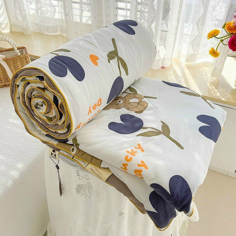 Chăn Cotton Đũi Hè Loại Đẹp, Chăn Hè Mềm Mịn Thoáng Mát Nhiều Mẫu - [1m8 x 2m] D7