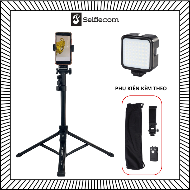 Combo Gậy Yunteng VCT 91666 và Đèn RGB - Phụ Kiện Livestream, Quay Chụp Đa Năng, Chụp Ảnh,Video