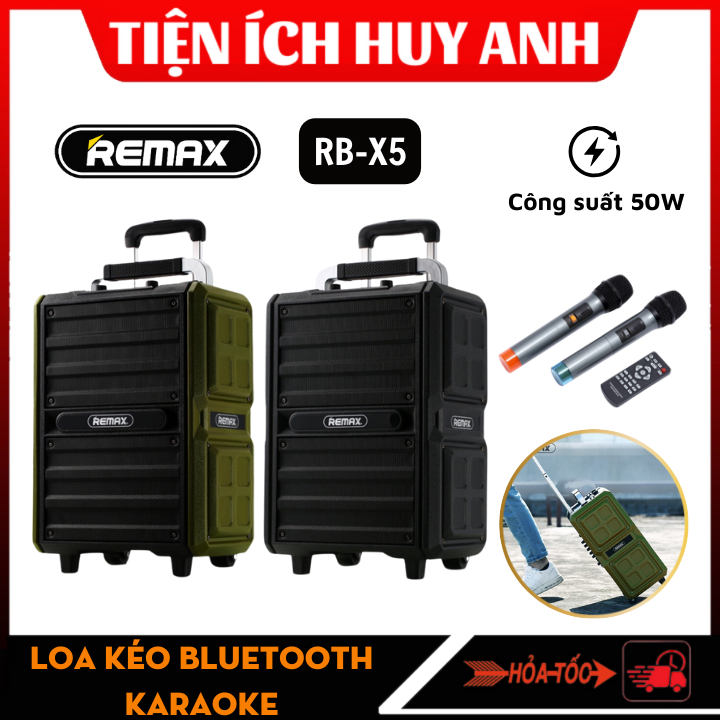 Loa kéo Bluetooth Karaoke Cao Cấp Remax RB-X5 - Công Suất 50W - Kèm 2 ...