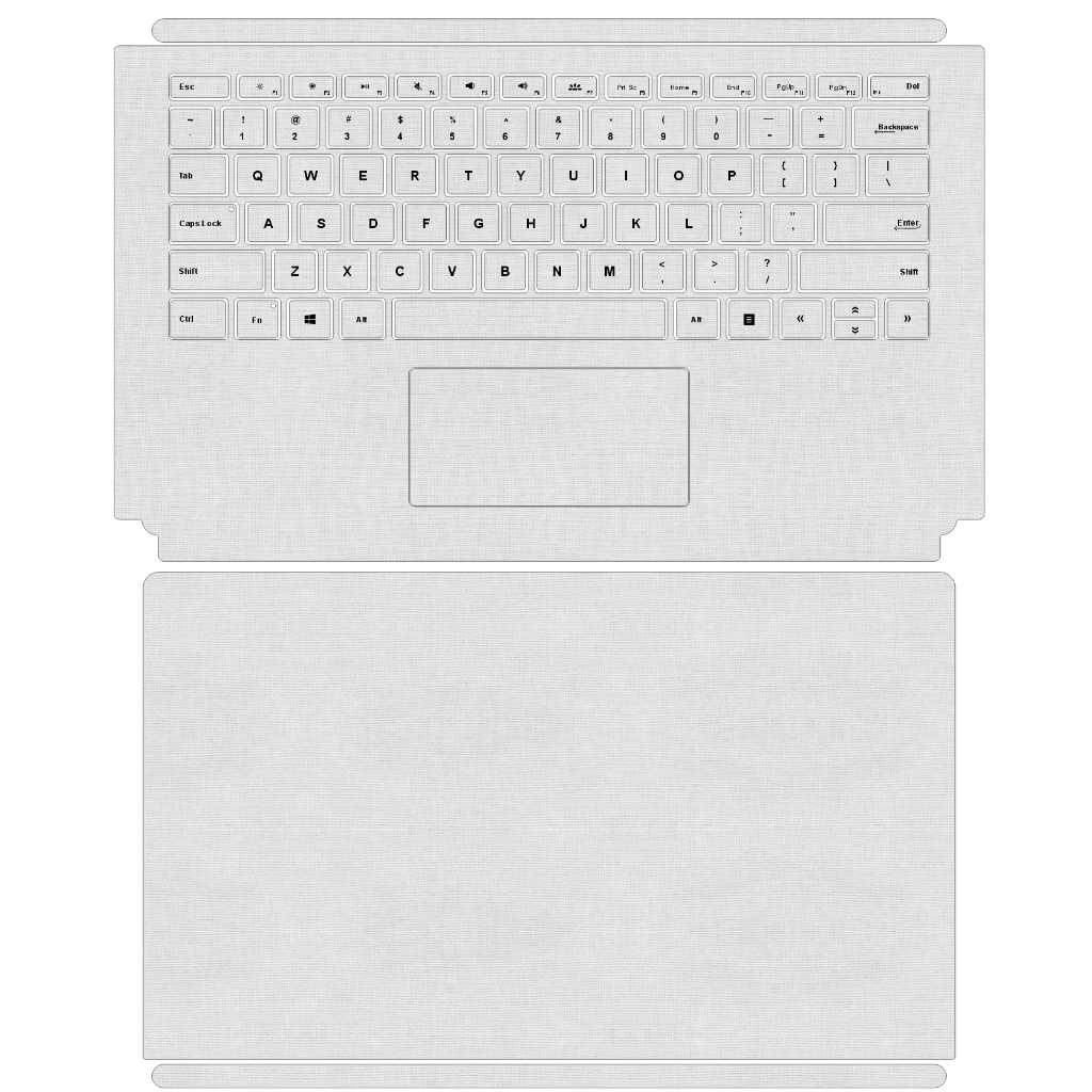 Bộ skin dán phím Surface Pro 3, 4, 5, 6, 7, 8, 9, X, Go, Go 2, Go 3, ... mẫu vân vải xám | Miếng dán bàn phím đã cắt sẵn