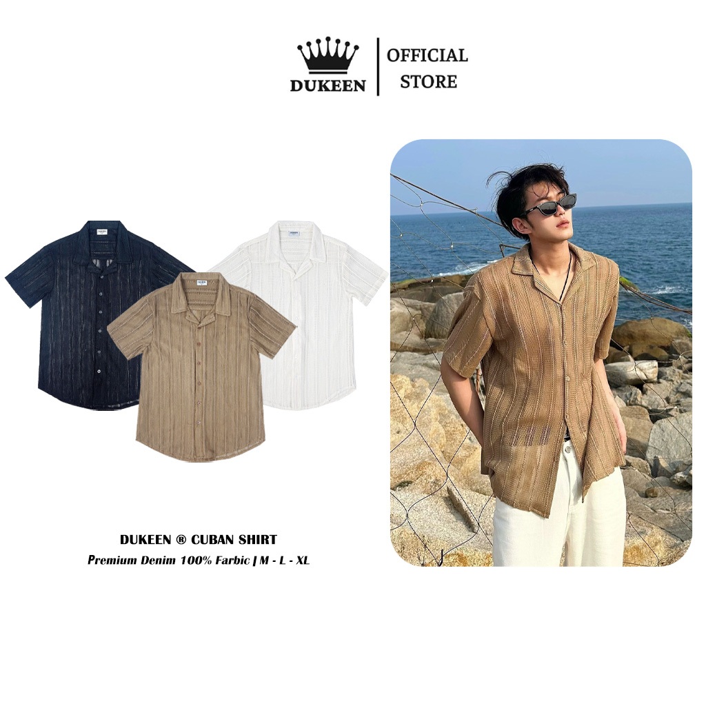 Áo Sơ Mi Cuban Shirt Tay Ngắn Nam Phong Cách Hàn Quốc, Dệt Lưới Thoáng ...