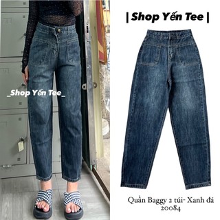 Quần baggy nữ màu xanh đá Yến Tee , thiết kế 2 túi trước Yến Tee Shop 20084