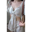 Set Linen Tiêu 2 Lớp Áo Thắt Nơ Ngực Có Đệm Mix Quần Đùi 2 Lớp Cạp Chun 2 Màu