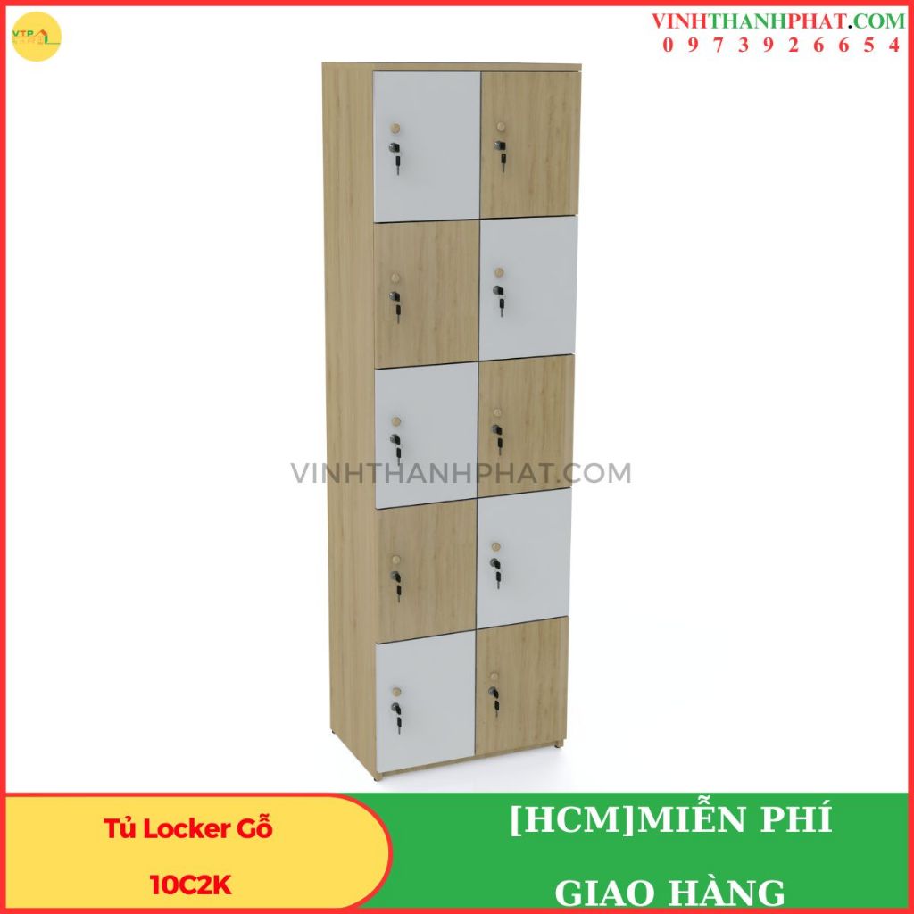 [FREESHIPHCM] Tủ Locker gỗ MDF 10 cánh 2 khoang | Shopee Việt Nam