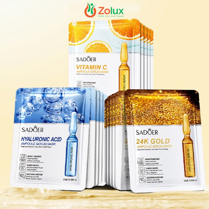 Combo 10 Mặt Nạ Giấy Sadoer Tinh Chất Vitamin Làm Trắng Cấp Ẩm Giảm Thâm Nám Làm Sáng Giúp Da Săn Chắc Nội Địa Trung