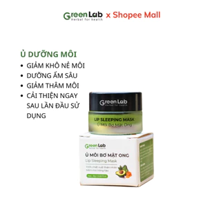 Ủ Dưỡng Môi Bơ Mật Ong GreenLab. Môi mềm mịn, hết khô hết nẻ mang đến môi hồng tự nhiên hũ 8g