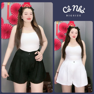 Quần Đùi Nữ Bigsize Lưng Chun Cạp Cao Form Rộng Chữ A Vải Tuyết Mưa Mát Không Nhăn Bigsize Conho Q8