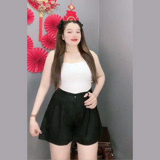 Quần Đùi Nữ Bigsize Lưng Chun Cạp Cao Form Rộng Chữ A Vải Tuyết Mưa Mát Không Nhăn Bigsize Conho Q8