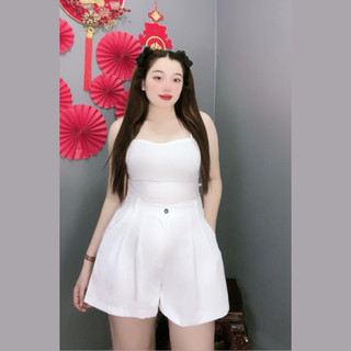 Quần Đùi Nữ Bigsize Lưng Chun Cạp Cao Form Rộng Chữ A Vải Tuyết Mưa Mát Không Nhăn Bigsize Conho Q8