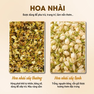Trà hoa nhài sấy lạnh 1kg, nụ hoa lài nguyên bông, thơm trắng, dùng pha trà, ướp trà