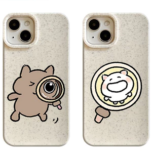 Ốp lưng Iphone Vỏ Dễ Thương Kính lúp Họa Tiết Mèo Ốp Điện Thoại lúa mì Mềm iphone 17 16 16pro 16promax 15 14 13 11 x xs