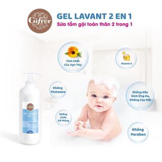 Sữa tắm gội cho bé Gel Lavant GIFRER 2 trong 1 tinh chất Cúc Vạn Thọ Vitamin E Kháng khuẩn tăng cường độ ẩm - Chai 500ml