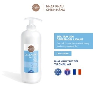 Sữa tắm gội cho bé Gel Lavant GIFRER 2 trong 1 tinh chất Cúc Vạn Thọ Vitamin E Kháng khuẩn tăng cường độ ẩm - Chai 500ml