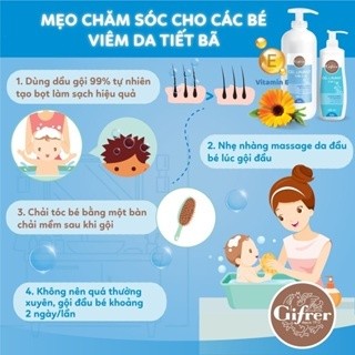 Sữa tắm gội cho bé Gel Lavant GIFRER 2 trong 1 tinh chất Cúc Vạn Thọ Vitamin E Kháng khuẩn tăng cường độ ẩm - Chai 500ml
