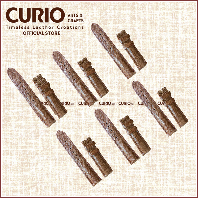 Dây đồng hồ da đà điểu thật kèm hộp gỗ, tool thay dây, bộ khóa, chốt - BH 1 năm - WSDD CURIO LEATHER