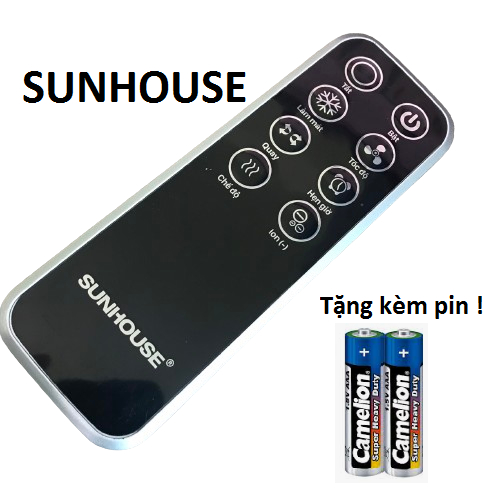Remote Điều khiển quạt điều hòa sunhouse SHD7742 màu đen hàng chính hãng mới 100%  Tặng kèm pin !