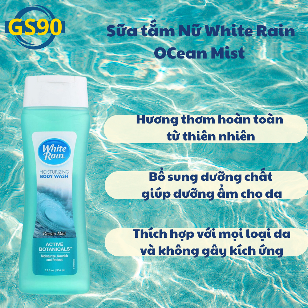 Sữa Tắm Dưỡng Ẩm Nữ Mỹ White Rain Body Wash 354ml, Hương Thơm Mát Và Bảo Vệ Da