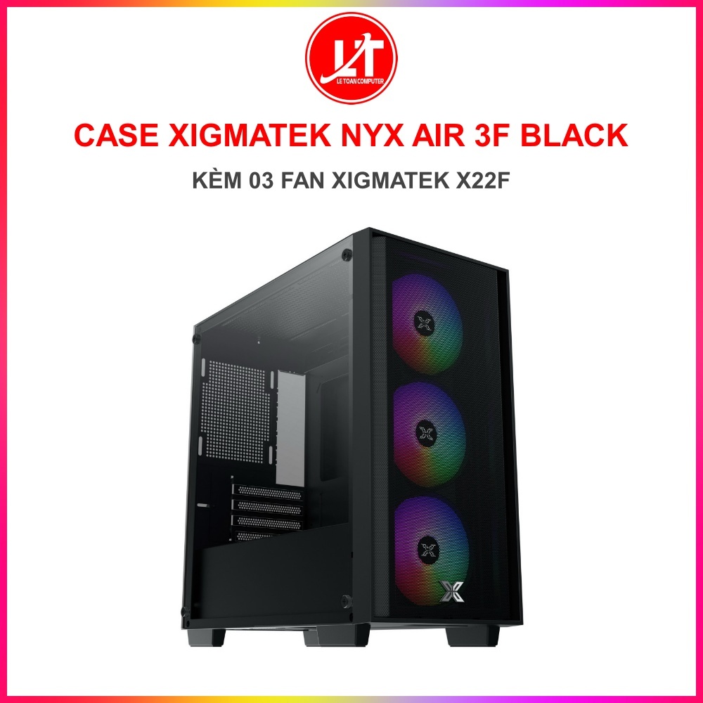 Vỏ Case Xigmatek NYX AIR 3F BLACK (M-ATX | 3 FAN RGB) | Shopee Việt Nam