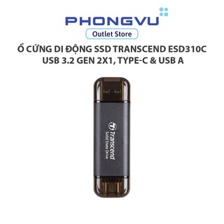 Ổ Cứng di Động SSD Transcend ESD310C, USB 3.2 Gen 2x1, Type-C & USB A - Bảo hành 60 tháng