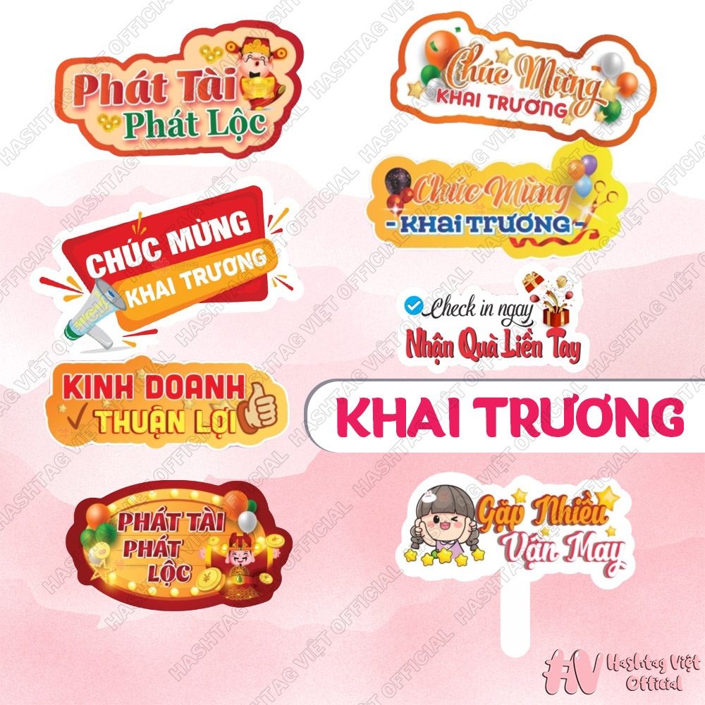 Hashtag khai trương, Hagtag cầm tay chụp ảnh khai trương cửa hàng văn ...