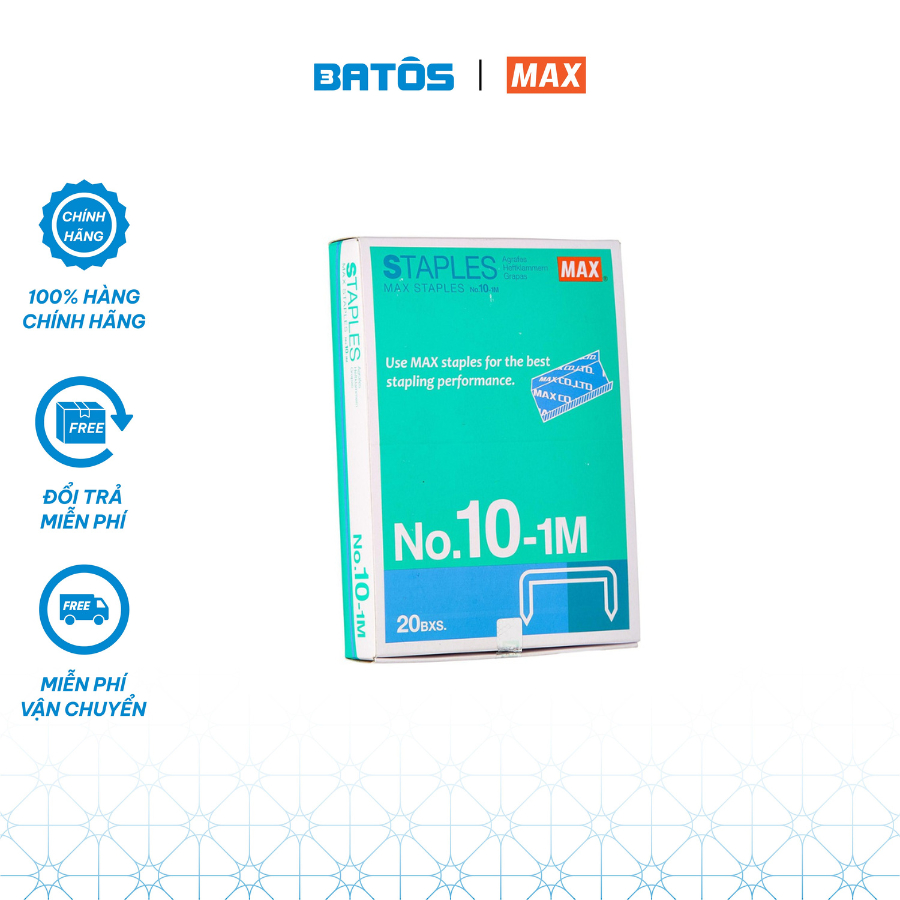 Đinh ghim No.10 1M - Combo 6 hộp nhỏ, kim bấm số 10 tiêu chuẩn