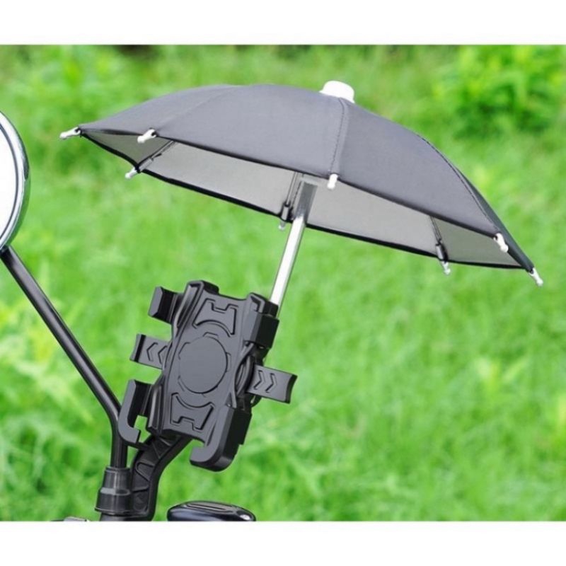 Kẹp điện thoại HT507 gắn xe máy có ô che tiện lợi,giá đỡ điện thoại bằng kim loại gắn xe máy có dù che nắng mưa cực chắc