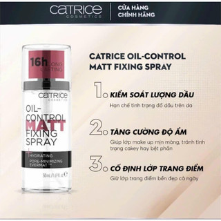 XỊT KHÓA NỀN CATRICE LONG LASTING PRIME AND FINE MULTITALENT FIXING SPRAY GIỮ LỚP MAKEUP LÂU TRÔI CĂNG BÓNG DA 50ML