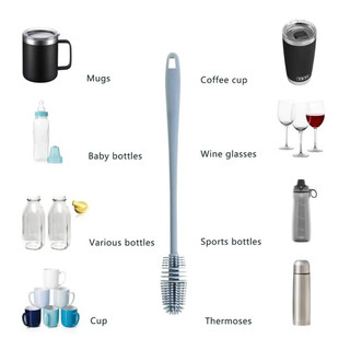 T&T0077 Cọ rửa ly silicon thuỷ tinh bình sữa có tay cầm dài sử dụng bền bỉ an toàn đa năng