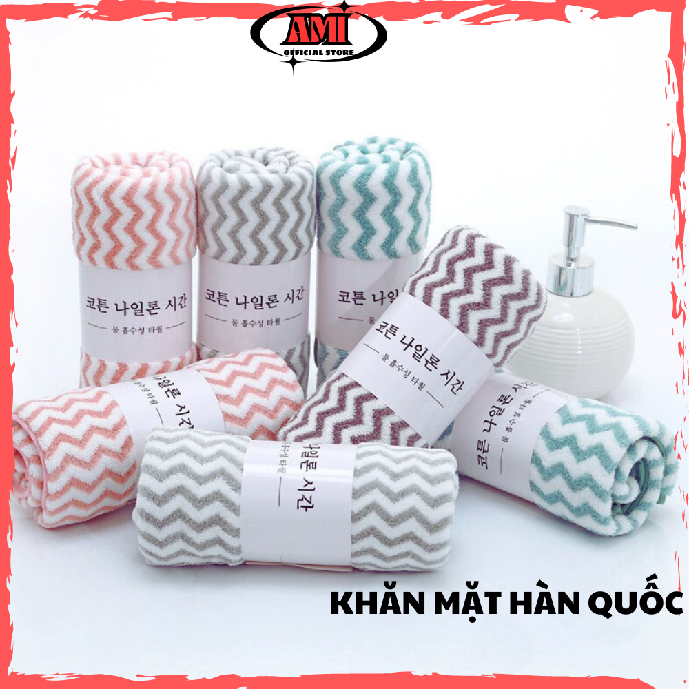 Khăn mặt lông mịn xuất Hàn 30x50cm (Nhiều màu) AMI