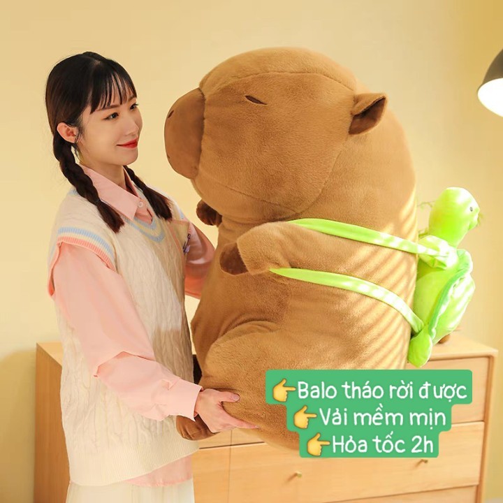 Gấu bông capybara chảy nước mũi kéo được, capybara hồng, capybara gà ...