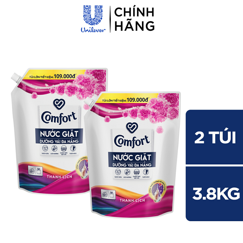 Ảnh Combo 2 Túi Nước Giặt Comfort Dưỡng Vải Đa Năng 3.0KG/ 3.8KG (Thiên nhiên Thanh Khiết / Thanh Lịch/ Thời Thượng) 1