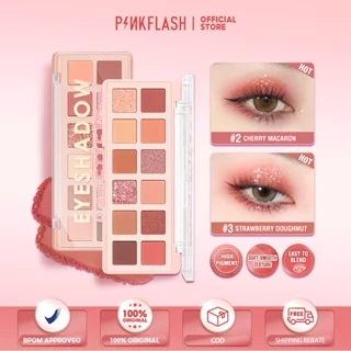 PINKFLASH Bảng phấn mắt PinkDessert độ lên màu cao nhũ ánh kim lâu trôi trang điểm đa năng 100g