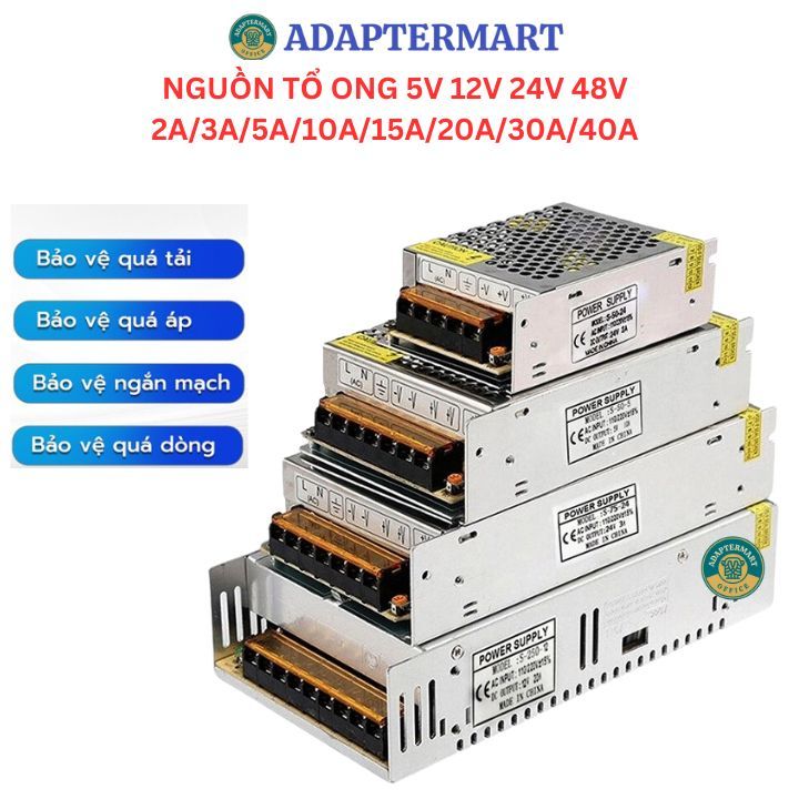 Nguồn tổ ong, nguồn led camera 5v 12v 12v 24v 48v chuẩn mạch - bảo hành ...