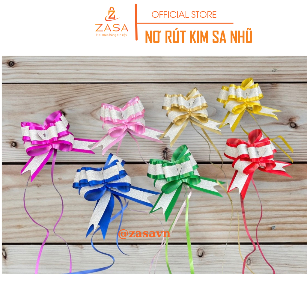 NƠ RÚT 7CM / 5CM KIM SA NHŨ Zasavn - XẤP 10 CÁI - nhiều màu dùng cho bó ...