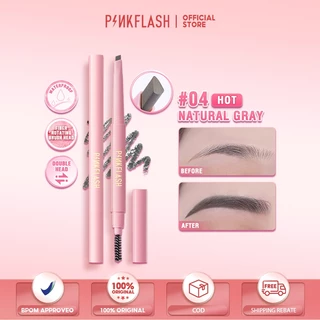 PINKFLASHBút Kẻ Lông Mày Dễ Tán Chống Nước Giữ Màu Lên Đến 8 Tiếng Tích Hợp Đầu Cọ Chải Tiện Dụng30g