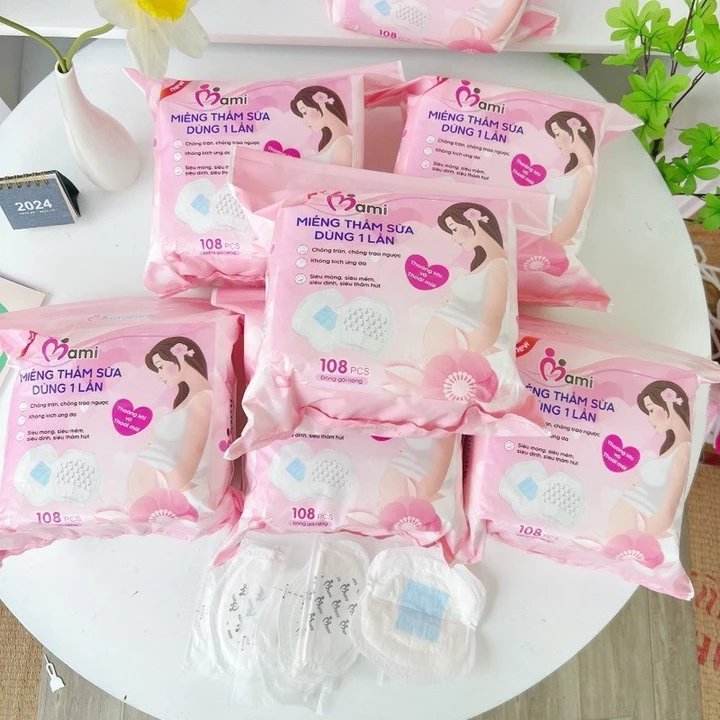 Miếng lót thấm sữa Mamicare túi 100 miếng, loại 32 miếng , miếng lót siêu thấm sữa, chống tràn cho mẹ