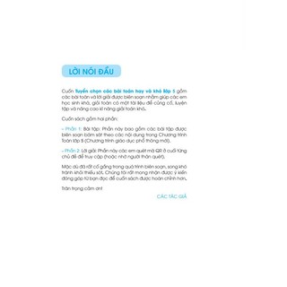 Sách - Tuyển Chọn Các Bài Toán Hay Và Khó 5 (Biên soạn theo chương trình GDPT mới) - ndbooks