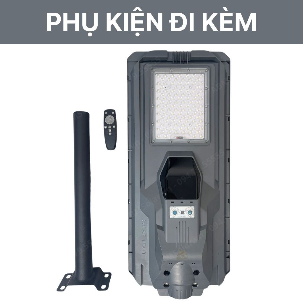 [1200W] Đèn Đường Năng Lượng Mặt Trời Tấm Pin Liền ABMSOLAR, Chất Liệu Nhựa ABS Cao Cấp, Chống Nước IP68