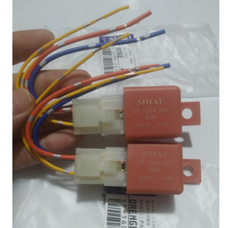Rơ le dây Sihai 4 chân kèm giắc điện 12v và 24v. (Giá 1 chiếc)