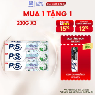 Bộ 3 Kem đánh răng P/S Baking Soda Hương Thảo Răng Trắng Hơn Sau 7 Ngày 230g/hộp