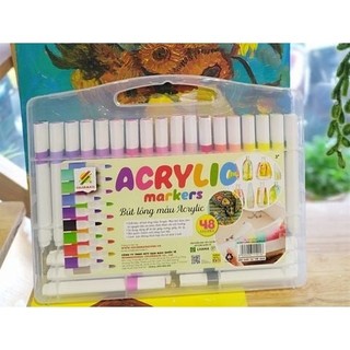 Bộ Bút lông màu Acrylic, Acrylic Marker 12/36/48/72 màu, bút lông vẽ đa chất liệu - COLORMATE