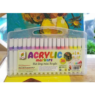 Bộ Bút lông màu Acrylic, Acrylic Marker 12/36/48/72 màu, bút lông vẽ đa chất liệu - COLORMATE