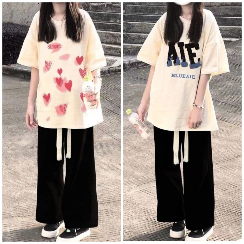 Tổng Hợp Sét Bộ Quần Ống Suông Dây Rút Bản To + Mix Áo Phông Form Rộng Tay Lỡ Unisex