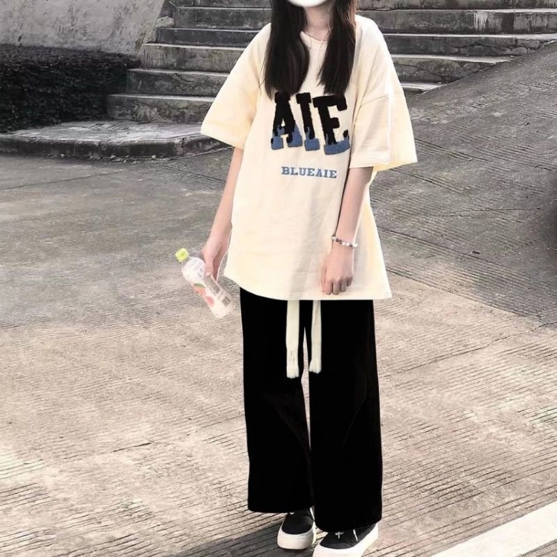 Tổng Hợp Sét Bộ Quần Ống Suông Dây Rút Bản To + Mix Áo Phông Form Rộng Tay Lỡ Unisex