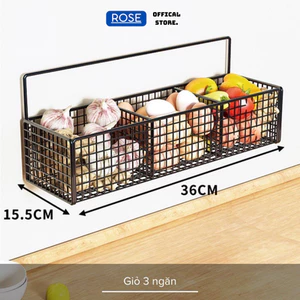 Giỏ Đựng Hành Tỏi, Gừng, Gia Vị nhà bếp tiện ích, kèm miếng dán.