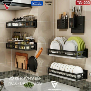 Kệ Gia Vị treo tường đa năng, KHÔNG KHOAN TƯỜNG.Kèm 2 miếng dán nhựa cao cấp siêu dính