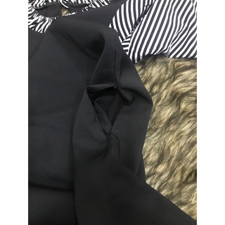 Đầm Nữ Công Sở Phối Sọc Tay Loe From Suông Xinh (Bầu Bì Bon Chen)