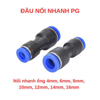 Đầu nối giảm PG, đầu cút thẳng thu PG khí nén phun sương dùng để cắm nhanh vào ống khí 4mm - 16mm