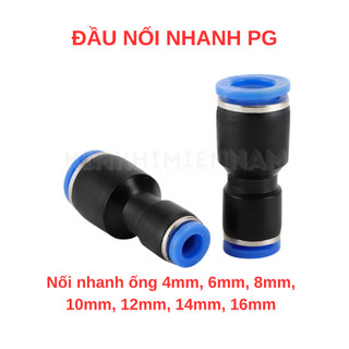 Đầu nối giảm PG, đầu cút thẳng thu PG khí nén phun sương dùng để cắm nhanh vào ống khí 4mm - 16mm
