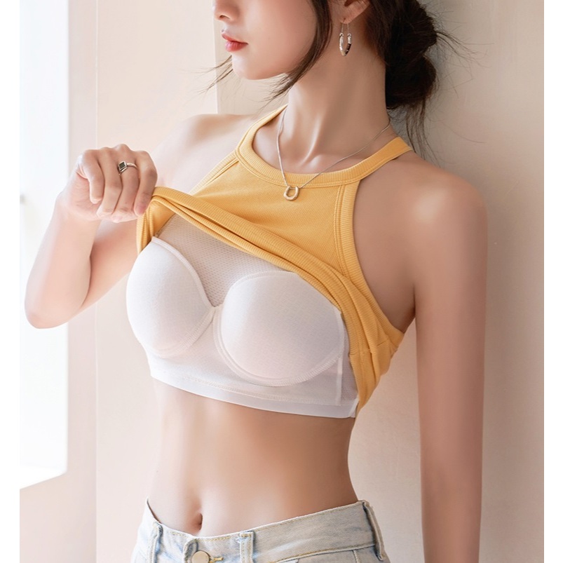 Áo Ba Lỗ Nữ Cotton, Áo Hai Dây Có Đệm Mút Mềm Tập Gym Yoga Co Giãn Thoáng Khí LA032